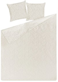 Colcha com relevo e duas almofadas creme 160 x 220 cm RUDKHAN Beliani