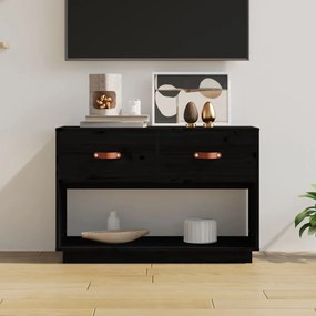 vidaXL Móvel de TV 90x40x60 cm madeira de pinho maciça preto
