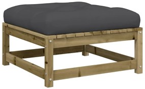 9 pcs conjunto sofás de jardim c/ almofadões pinho impregnado