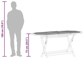 Mesa de jardim dobrável 160x85x75 cm madeira eucalipto maciça