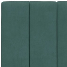 Almofadão de cabeceira 80 cm veludo verde-escuro