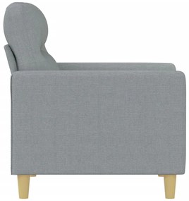 Poltrona tecido 60 cm cinzento-claro