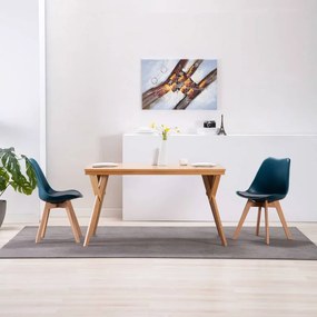 vidaXL Cadeiras de jantar 2 pcs couro artificial turquesa e preto