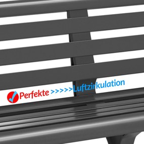 Banco de jardim Orchidea 145x49x74cm em plástico resistente Antracite