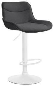 Banco alto em tecido com estrutura branca 85-106 x 49 x 51 cm cinzento escuro