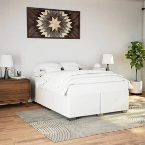 Estrutura de cama 140x190 cm couro artificial branco