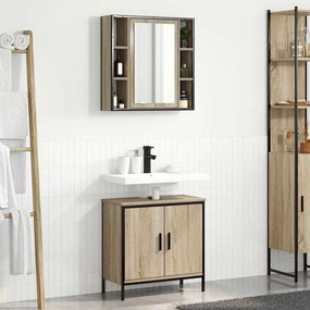 vidaXL Conjunto de Móveis para Banheiro 2 pcs Castanho 60 x 30 x 60 cm