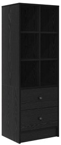 Mesa vidaXL com armazenamento Carvalho Preto Madeira engenheirada, Mes
