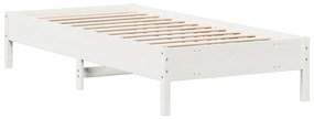 Estrutura de cama 90x200 cm madeira de pinho maciça branco