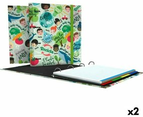 Pasta com Argolas Grafoplas Carpebook Revolution Green Verde A4 (2 Unidades)