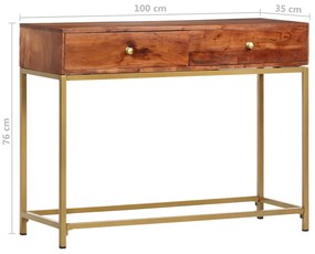 Mesa consola 100x35x76 cm madeira de acácia maciça