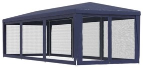 Tenda para festas c/ 8 paredes laterais em rede 3x9 m PEAD azul