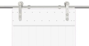 Kit ferragens p/ porta deslizante 183cm aço inoxidável prateado