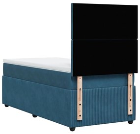 Cama boxspring com colchão 80x200 cm veludo azul