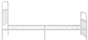 Estrutura de cama com cabeceira e pés 107x203 cm metal branco