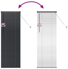 Persiana de Janela com cortinas Outros Manual Preto 80 x 130 cm Alumín