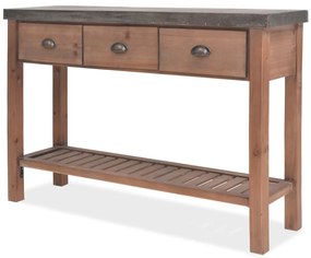 vidaXL Mesa consola madeira de abeto maciça 122x35x80 cm