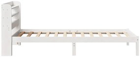 Cama sem colchão 90x200 cm madeira de pinho maciça branco