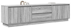 Móvel de TV com luzes LED 193,5x41x50 cm cinzento sonoma