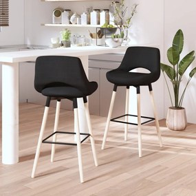 vidaXL Bancos de bar 2 pcs tecido preto