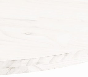 Tampo de mesa oval 70x35x2,5 cm pinho maciço branco