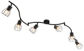 Candeeiro de teto moderno preto 145 cm 6 luzes - Botu Moderno