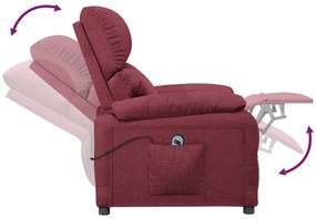 Poltrona elétrica reclinável tecido vermelho tinto