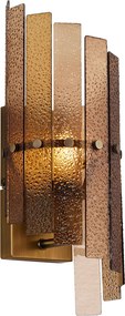 Candeeiro de Parede de Design Bronze Escuro com Vidro Âmbar - Versailles