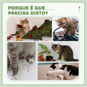 Arranhador para Gatos com Plataforma Rede Caverna Cama Postes de Sisal e Bolas de Brincar 48x40x126 cm Cinza