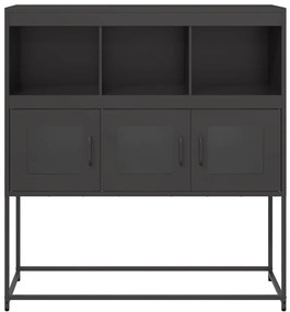 Aparador 100,5x39x107 cm aço laminado a frio preto