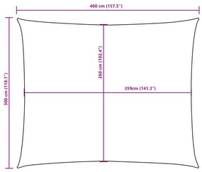 Para-sol estilo vela tecido oxford retangular 3x4 m azul