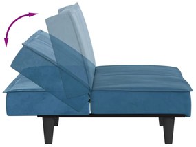 Sofá-cama veludo azul