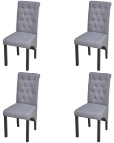 vidaXL Cadeiras de jantar 4 pcs tecido cinzento-claro