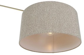 Candeeiro de pé dourado com abajur em bouclé castanho 50 cm regulável - Editor Design,Moderno