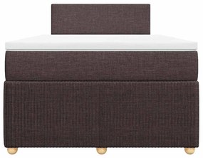 Cama boxspring com colchão 120x190 cm tecido castanho-escuro