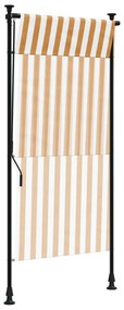 Estore de rolo exterior 100x270 cm tecido/aço laranja e branco