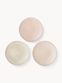 Pratos de sobremesa pintados à mão com um padrão divertido Cécile, conjunto de 3