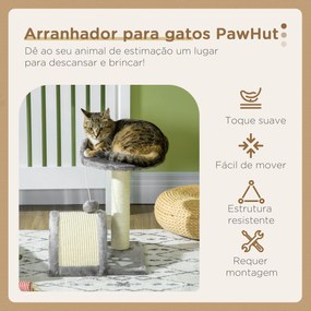 PawHut Arranhador para Gatos Pequena Altura 46 cm de 2 Níveis com Post