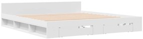Estrutura de cama c/ gavetas 180x200cm derivados madeira branco