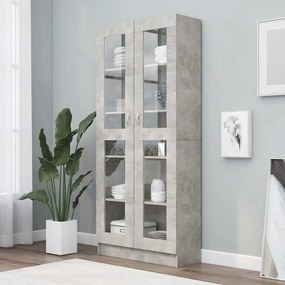 Armário vitrine 82,5x30,5x185,5cm derivados madeira cinzento