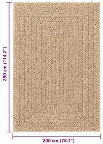 Tapete ZIZUR bege 140x200 cm aspeto de juta interior e exterior