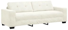 Sofá de 3 Lugares vidaXL Creme 180 cm Veludo