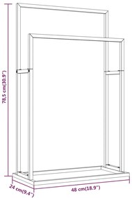 Toalheiro de pé 48x24x78,5 cm ferro branco