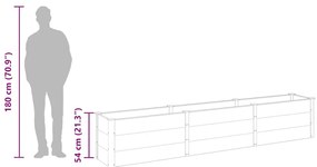Canteiro elevado de jardim 300x50x54 cm WPC cinzento