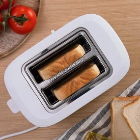 Torradeira de 980 W Toast&Taste 9000 Double White, 2 ranhuras curtas extra largas, função Reaquecer, Descongelar e Cancelar, plástico, grelha superior