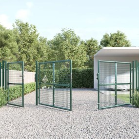 Portão de rede para jardim 400x175 cm aço galvanizado verde