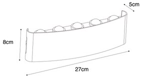 Candeeiro de parede exterior cinzento escuro incl. LED 10-light IP54 - Silly Moderno