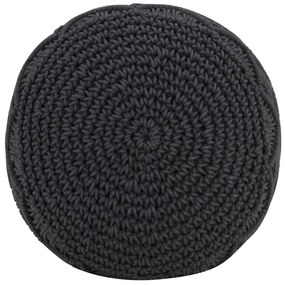 Pufe artesanal macramé 45x30 cm algodão antracite