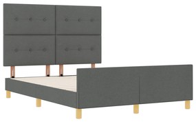 Cama vidaXL Cinza Escuro 140x200 cm Tecido
