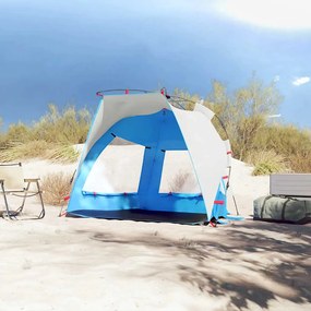 Tenda praia 2 pessoas libertação rápida impermeável azul ciano